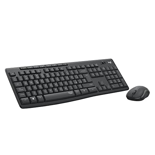 Logitech MK295 Kit Mouse e Tastiera Wireless – Tecnologia SilentTouch, Tastierino Numerico, Tasti Scelta Rapida, Tracciamento Ottico Avanzato, Ricevitore USB Nano, Layout Italiano QWERTY Grigio