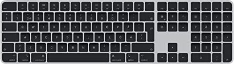 Apple Magic Keyboard con Touch ID e tastierino numerico: Bluetooth, ricaricabile. Compatibile con i computer Mac con chip Svedese, tasti neri