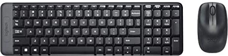 Logitech MK220 Combo Tastiera e Mouse Wireless Compatti per Windows, 2,4 GHz Wireless con Ricevitore USB Unifying, Durata Batteria di 24 Mesi, Compatibile con PC, Laptop, Layout Italiano QWERTY Nero