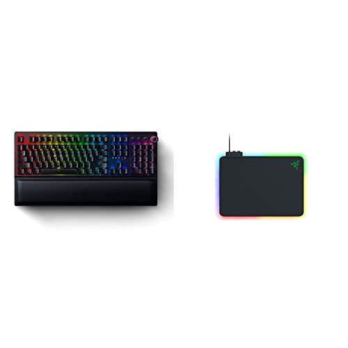 Razer BlackWidow V3 Pro Tastiera da gaming, Nero, US Layout & Firefly V2 Tappetino per mouse da gioco con superficie in microtrama e illuminazione RGB