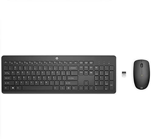 HP 230 Combo Tastiera e Mouse Wireless, fino a 1 anno di Autonomia, Digitazione Silenziosa, Tasti Scelta Rapida e 12 Funzioni, Tastierino Numerico, 1600 DPI, Rotella Scorrimento, Nera