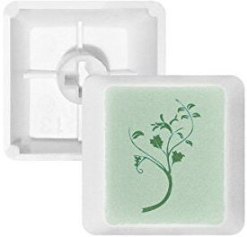 DIYthinker Foglie Verdi Rami Fiori PBT Copritasti con Apertura per Tastiera Meccanica Bianco OEM Nessuna marcatura Stampa R3