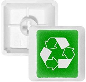 DIYthinker Recycle Green Square attenzione Mark PBT per tastiera meccanica bianco OEM n. marcato stampa multicolore MultiColor R1