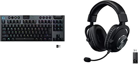 Logitech G915 LIGHTSPEED TKL Tastiera Gaming Wireless Meccanica Tenkeyless, Profilo Ribassato G Cuffie da gioco wireless PRO X LIGHTSPEED, Blue VO! CE Mic Filter Tech