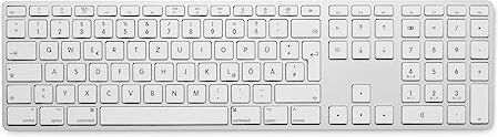 LMP Tastiera Numerica Bluetooth WKB-1243 Argento – Layout Tedesco (QWERTZ) Compatibile con Mac e iPad