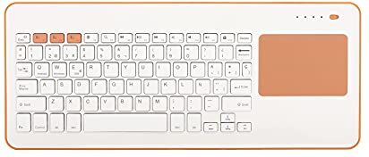 SilverHT Touchpad Wireless KB White + Peach tastiera Bluetooth QWERTY Spagnolo Pesca, Bianco