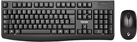 Vultech KM-821W Kit Tastiera e Mouse USB 2.0 GHz. Design ergonomico, Layout italiano, Tastierino numerico, tasti silenziosi, per PC/Laptop, Nero. Compatibile con Windows, Linux e Mac