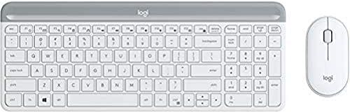 Logitech MK470 Kit mouse e tastiera, Layout Spagnolo QWERTY Bianco