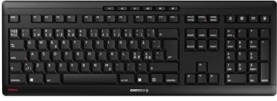 CHERRY STREAM KEYBOARD WIRELESS, layout Panordic, tastiera QWERTY, tastiera senza fili, Blue Angel, approvato da GS, azione SX scissor, battitura silenziosa, nero