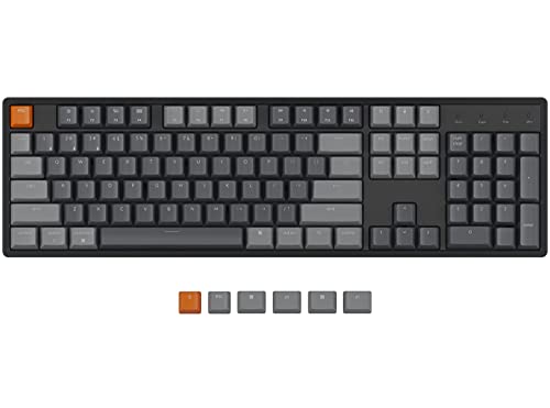 Keychron K10 Full Size 104 tasti Bluetooth Wireless/USB Wired Mechanical Gaming Keyboard per Mac con Gateron G Pro Red Switch/RGB Backlight/Multitasking Computer Keyboard per Windows, alluminio