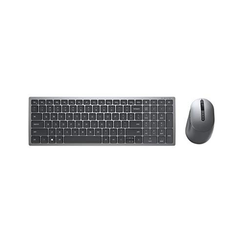 Dell Multi-Device Wireless Keyboard and Mouse Combo KM7120W Tastatur-und-Maus-Set UK QWERTY Titan Gray