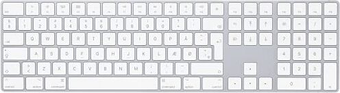 Apple Magic Keyboard con tastierino numerico: Bluetooth, ricaricabile. Compatibile con Mac, iPad o iPhone; Danese, argento