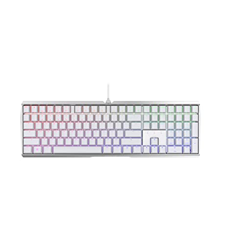 CHERRY MX BOARD 3.0 S, Tastiera Meccanica da Gaming Retroilluminata RGB, Layout Americano-Internazionale (QWERTY), Resistente Telaio in Alluminio, Tasti MX BROWN, Con Cavo, Bianco