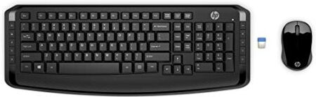 HP 300 Wireless Tastiera & Mouse, Layout Tedesco QWERTZ, Nero