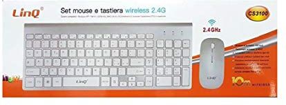 Linq KIT TASTIERA + MOUSE WIRELESS  CS3000 SILVER/BIANCO CON TASTIERINO NUMERICO