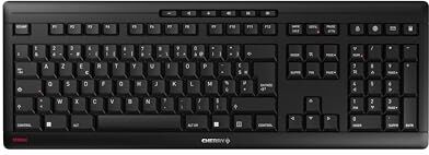 CHERRY STREAM KEYBOARD WIRELESS, Tastiera Senza Fili, Layout per la Francia (AZERTY), Wireless 2,4 GHz, Tasti Silenziosi, Design Piatto, Alimentazione a Batteria, Nero