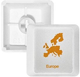 DIYthinker Giallo Europa Illustrazione Mappa del Modello PBT Copritasti con Apertura per Tastiera Meccanica Bianco OEM Nessun Simbolo Stampa R1