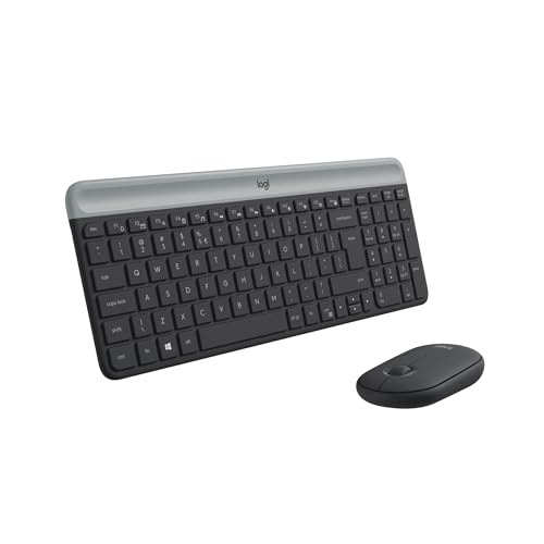 Logitech MK470 Kit Mouse e Tastiera, Layout ‎Americano Qwerty, Grigio