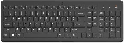 HP 220 Tastiera Wireless, Connesione Multi-dispositivo, Qwerty, Layout Italiano, Emoji, Autonomia fino a 16 mesi, Compatibile con Windows 10 e 11, Nera