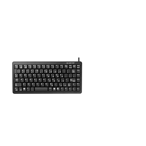 CHERRY G84-4100 Kompakte Tastatur USB (spanisch, 86-Tastenanzahl, PS/2 über Adapter) schwarz, G84-4100LCMES-2