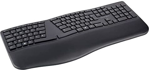 Kensington Tastiera wireless ergonomica ProFit Ergo Tastiera divisa con layout UK, Doppia funzionalità 2,4 GHz & Bluetooth, Compatibile con Chrome OS, macOS e Windows (K75401UK)