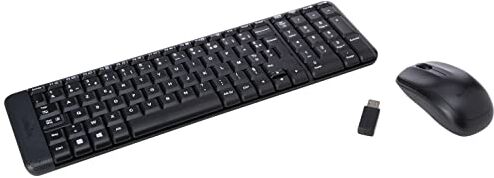 Logitech MK220 Combo Tastiera e Mouse Wireless Compatti per Windows, Layout ‎Francese AZERTY Nero