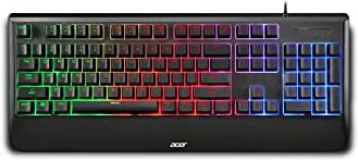 Acer tastiera gaming COSMA-GK1300, cablata, semi-meccanica, layout italiano, sistema retroilluminazione LED RGB, poggiapolso integrato, 105 tasti, 25 tasti anti-ghosting, cavo USB da 1.7 metri in PVC