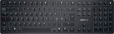 CHERRY KW X ULP, tastiera meccanica di alta gamma ultra sottile, layout pan-nordico (QWERTY), tastiera wireless multi-dispositivo per un massimo di 4 dispositivi, ricaricabile, nero