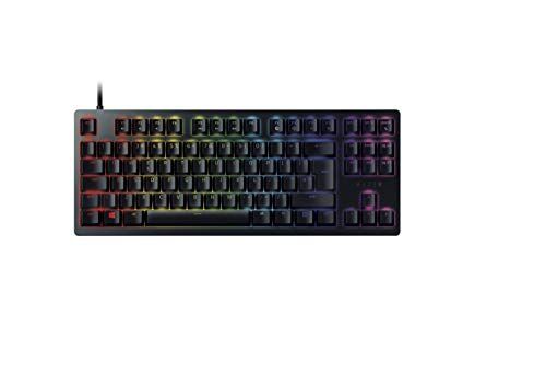 Razer Huntsman Tournament Edition, Interruttore Rosso, Tastiera da Gioco Senza Dieci Tasti, Tasti Ottico- Lineari, Copri Tasti PBT, cavo USB-C staccabile, Intl. Layout USA, ISO, Nero