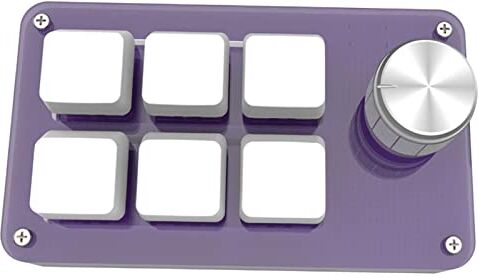 Generic Mini tastiera meccanica cablata in plastica a 6 tasti, tastiera personalizzata viola con porta USB, tastiera per computer da