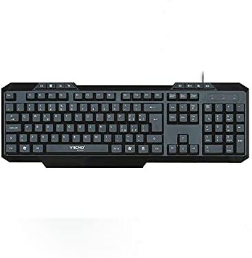 TECNOACCESSORI TASTIERA TECNO USB MULTIMEDIALE CON FILO LAYOUT ITALIANO ERGONOMICA IMPERMEABILE GAMING UFFICIO DESKTOP KEYBOARD WIRED