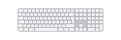 Apple Magic Keyboard con Touch ID e tastierino numerico: Bluetooth, ricaricabile. Compatibile con i computer Mac con chip Francese, tasti bianchi