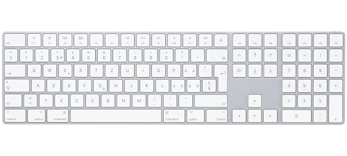 Apple Magic Keyboard con tastierino numerico: Bluetooth, ricaricabile. Compatibile con Mac, iPad o iPhone; Svizzera, argento