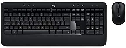 Logitech MK540 Kit Mouse M185 e Tastiera Wireless, Lunga Durata delle Batterie, QWERTY, Layout Tedesco, Nero