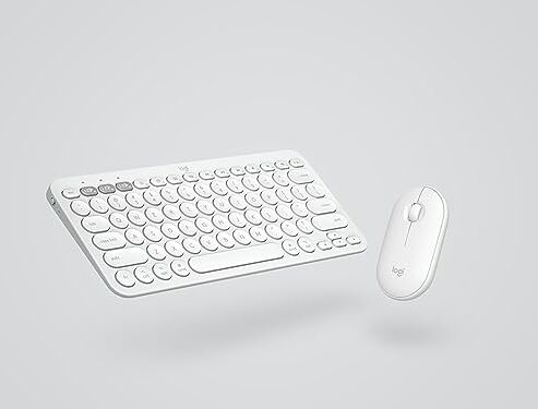 Logitech Pebble 2 Combo Layout Tedesco QWERTZ, Bianco