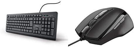 Trust Taro Tastiera Cablata Usb, Layout Italiano Qwerty, Per Pc/Laptop/Notebook & Voca Comfort Mouse Con Filo