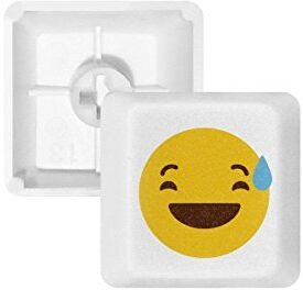 OFFbb Laugh Awkward Yellow cute online chat Emoji PBT per tastiera meccanica bianco OEM n. marcato stampa R2