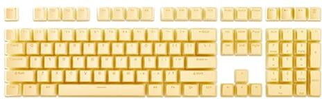 QESTO Nuovo 1Set Tastiera Meccanica Doppia Pelle Latte Trasparente Keycap Pbt Personalizzato Crema Gelatina Game Keyboard Cap (Giallo)