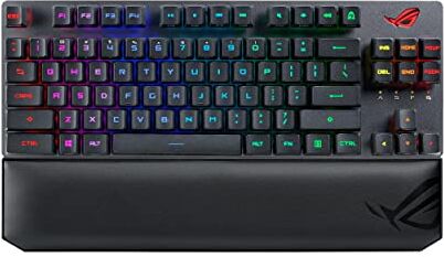 Asus ROG Strix Scope RX TKL Wireless Deluxe, Tastiera Meccanica, Switch Ottico Meccanici ROG RX Rossi, Porta USB, Tasto CTRL Allargato, Tasto Stealth, Poggiapolsi, Layout Italia, Nero