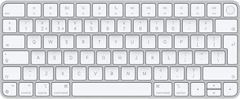 Apple Magic Keyboard con Touch ID: Bluetooth, ricaricabile. Compatibile con i computer Mac con chip Inglese (GB), tasti bianchi