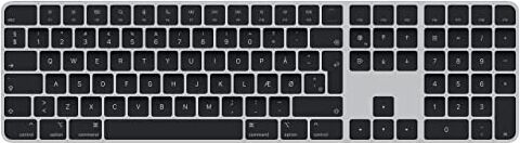 Apple Magic Keyboard con Touch ID e tastierino numerico: Bluetooth, ricaricabile. Compatibile con i computer Mac con chip Danese, tasti neri