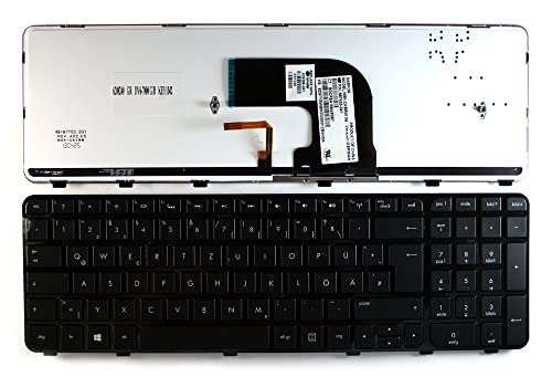 Power4Laptops Keyboards4Laptops Tedesco Telaio Nero Lucido Retroilluminato Nero Tastiera sostitutiva per portatili compatibile con HP Pavilion DV6-7034TX
