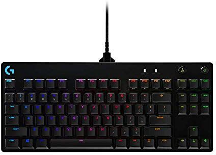 Logitech PRO TKL Tastiera Gaming Meccanica, GX Blue Clicky Switch, LIGHTSYNC RGB, Design Portatile Tenkeyless, Pensato per Esport Gaming, Micro Cavo USB Rimovibile, QWERTY US Layout, Nero