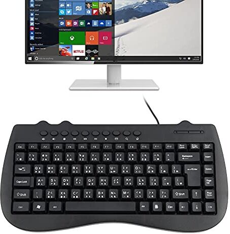 TANNGDIFNJAUN Computer Repalcenent Parte Wired Keyboard KB-301B Multimedia Notebook Mini Tastiera Cablata, Versione Cangjie