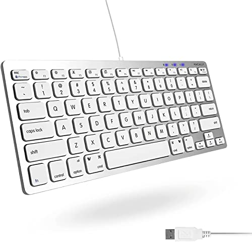 Macally SLIMKEYCA, Compact USB-A Keyboard for Mac, US QWERTY Key cap Layout