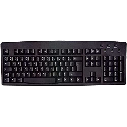 CHERRY G83-6105, layout francese, tastiera AZERTY, tastiera cablata, comodo azionamento dei tasti morbido, compatto, durevole, riciclabile, nero