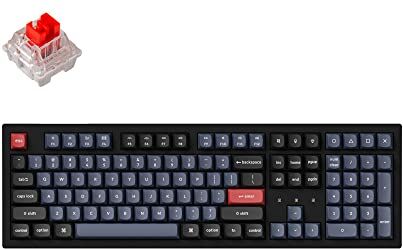 Keychron K10 PRO QMK/Via Tastiera Meccanica Senza Fili Tastiera programmabile Bluetooth/USB-C, retroilluminazione RGB, Interruttore Rosso K PRO, Cappucci Tasti PBT per Windows Mac OS