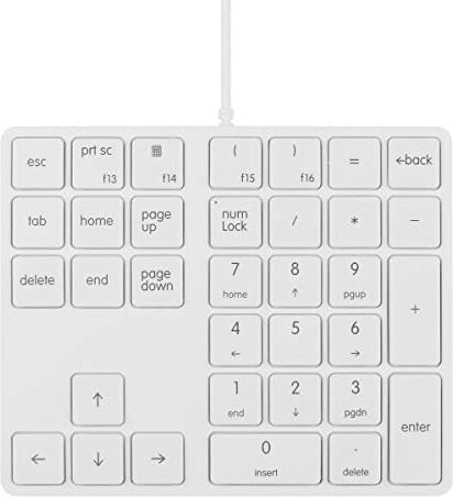 Qisan Numeric Keypad Wired Numpad 34 Tasti Tastiera Portatile USB Esterno Mini Slim Tastiera Magicforce White