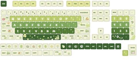 Asukohu Keycaps verde chiaro DyeSub PBT XDA Keycap Per 61/64/68/87/96/104/108 Profilo Tappi Tastiera Meccanica 133 Tasti Pbt Keycap XDA Profilo DyeSub Inglese Personalizzato Keycap Per Gaming Meccanico