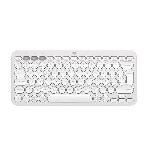 Logitech Pebble Keys 2 K380s QWERTY Spanish Layout, White